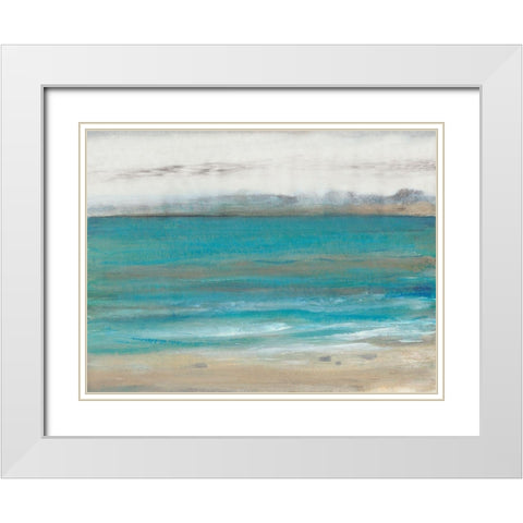 Seashore I White Modern Wood Framed Art Print with Double Matting by OToole, Tim