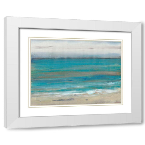 Seashore II White Modern Wood Framed Art Print with Double Matting by OToole, Tim