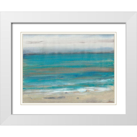 Seashore II White Modern Wood Framed Art Print with Double Matting by OToole, Tim