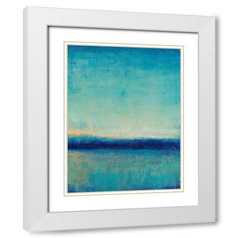 Blue Horizon II White Modern Wood Framed Art Print with Double Matting by OToole, Tim