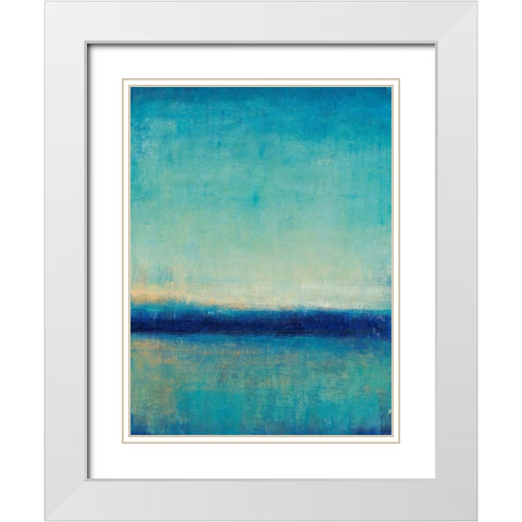 Blue Horizon II White Modern Wood Framed Art Print with Double Matting by OToole, Tim