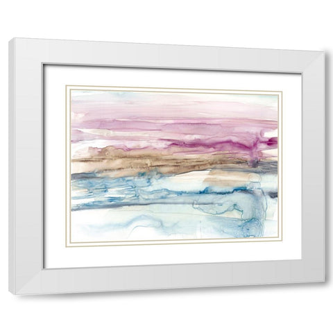 Umber and Fuchsia Vista II White Modern Wood Framed Art Print with Double Matting by Goldberger, Jennifer