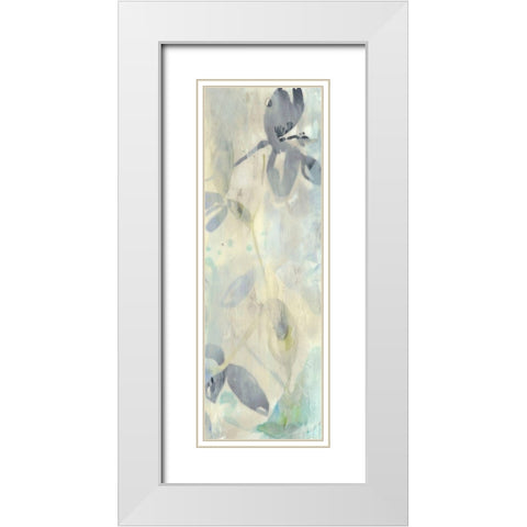 Veiled Flowers II White Modern Wood Framed Art Print with Double Matting by Goldberger, Jennifer