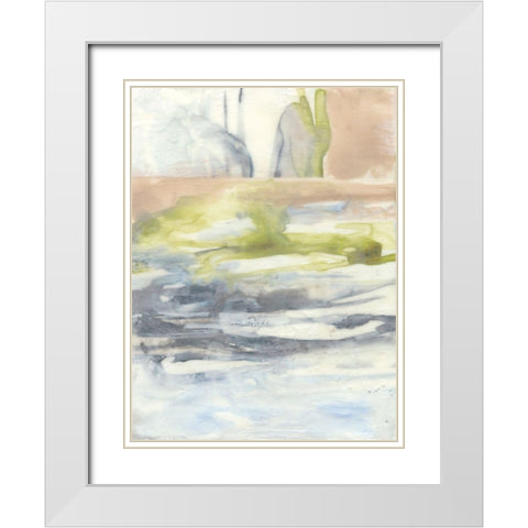 Waxen Strata I White Modern Wood Framed Art Print with Double Matting by Goldberger, Jennifer