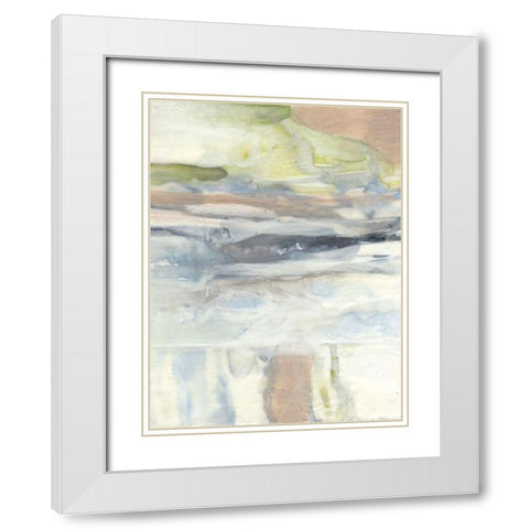 Waxen Strata II White Modern Wood Framed Art Print with Double Matting by Goldberger, Jennifer