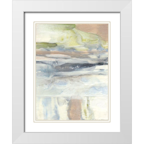 Waxen Strata II White Modern Wood Framed Art Print with Double Matting by Goldberger, Jennifer