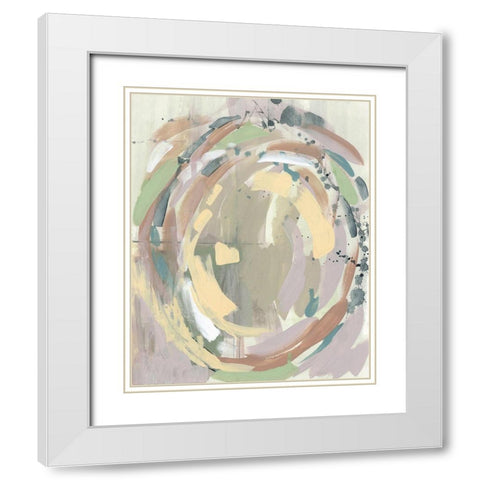 Pastel Around I White Modern Wood Framed Art Print with Double Matting by Goldberger, Jennifer