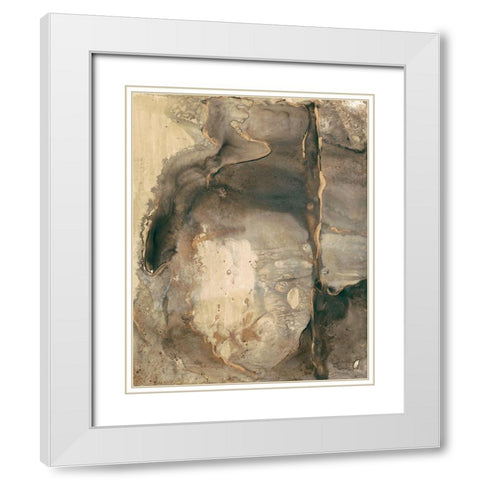 Ancient Rock I White Modern Wood Framed Art Print with Double Matting by Combs, Joyce