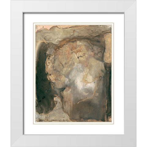 Ancient Rock II White Modern Wood Framed Art Print with Double Matting by Combs, Joyce