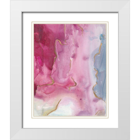 Magenta Dream I White Modern Wood Framed Art Print with Double Matting by Combs, Joyce