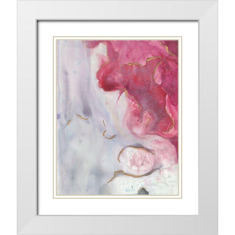 Magenta Dream II White Modern Wood Framed Art Print with Double Matting by Combs, Joyce