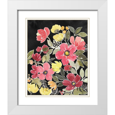 Night Flora I White Modern Wood Framed Art Print with Double Matting by Popp, Grace