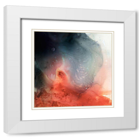 Aqueous Drift II White Modern Wood Framed Art Print with Double Matting by Borges, Victoria