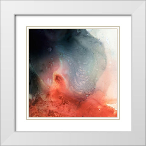 Aqueous Drift II White Modern Wood Framed Art Print with Double Matting by Borges, Victoria