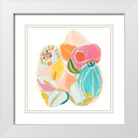 Floral Vibe III White Modern Wood Framed Art Print with Double Matting by Vess, June Erica