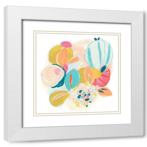 Floral Vibe IV White Modern Wood Framed Art Print with Double Matting by Vess, June Erica