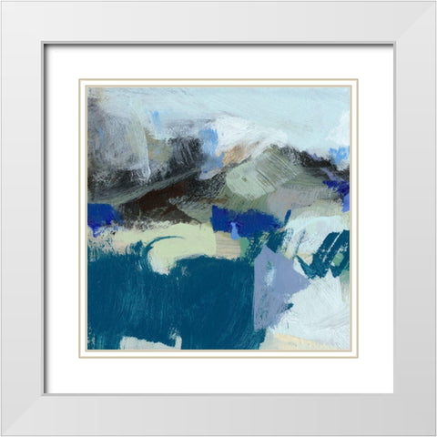 Moon I White Modern Wood Framed Art Print with Double Matting by Long, Christina