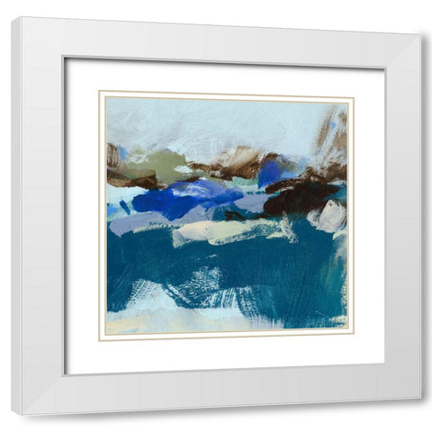 Moon II White Modern Wood Framed Art Print with Double Matting by Long, Christina