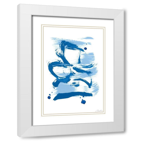 Blue Breeze I White Modern Wood Framed Art Print with Double Matting by Long, Christina