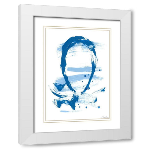 Blue Breeze VI White Modern Wood Framed Art Print with Double Matting by Long, Christina