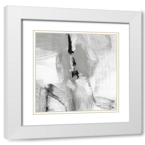 Soft Grey I White Modern Wood Framed Art Print with Double Matting by Long, Christina