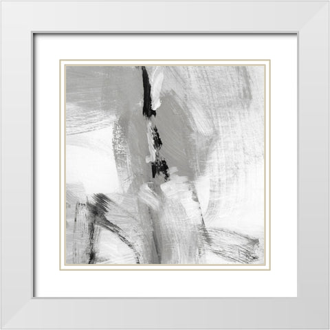 Soft Grey I White Modern Wood Framed Art Print with Double Matting by Long, Christina