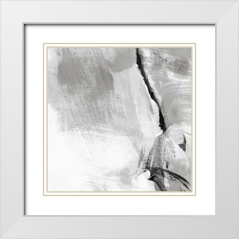 Soft Grey III White Modern Wood Framed Art Print with Double Matting by Long, Christina