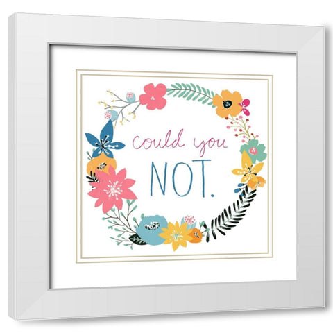 Snarky Florals VIII White Modern Wood Framed Art Print with Double Matting by Vess, June Erica