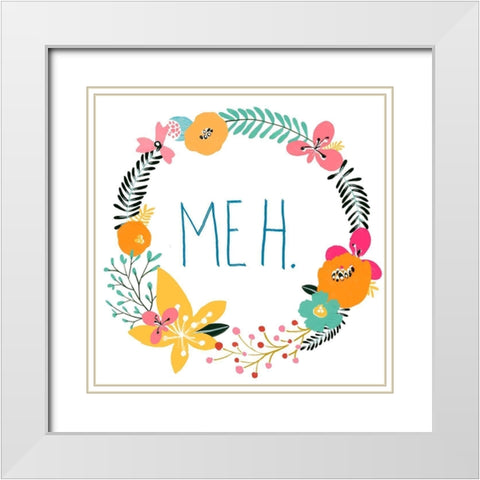Snarky Florals IX White Modern Wood Framed Art Print with Double Matting by Vess, June Erica