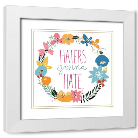 Snarky Florals XII White Modern Wood Framed Art Print with Double Matting by Vess, June Erica