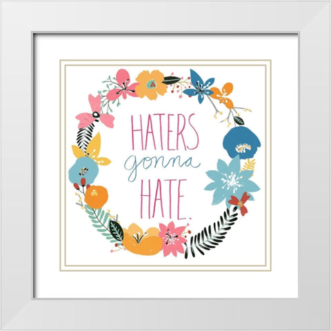 Snarky Florals XII White Modern Wood Framed Art Print with Double Matting by Vess, June Erica