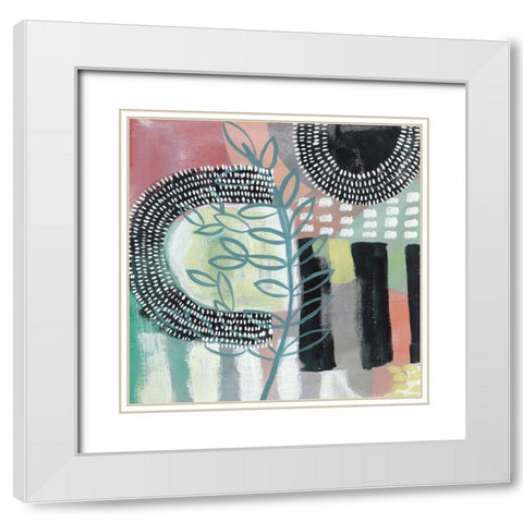 Ticker Tape II White Modern Wood Framed Art Print with Double Matting by Zarris, Chariklia