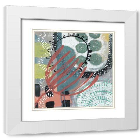 Ticker Tape IV White Modern Wood Framed Art Print with Double Matting by Zarris, Chariklia