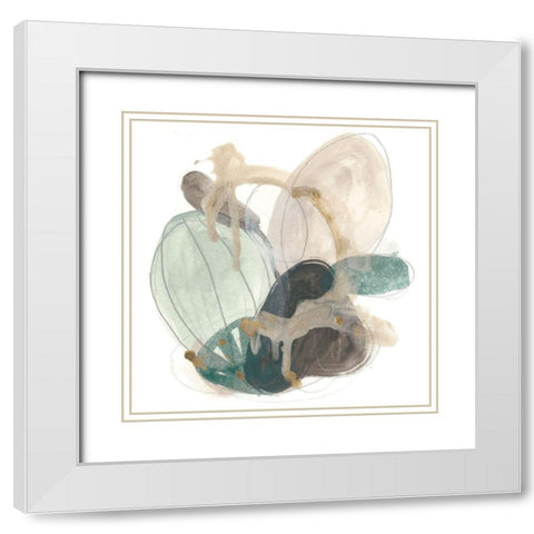 Cactus Gesture I White Modern Wood Framed Art Print with Double Matting by Vess, June Erica