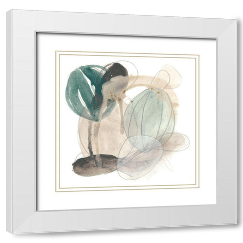Cactus Gesture III White Modern Wood Framed Art Print with Double Matting by Vess, June Erica