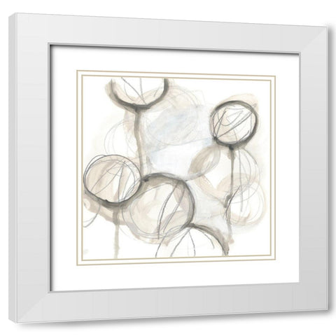 Neutral Lanterns II White Modern Wood Framed Art Print with Double Matting by Vess, June Erica