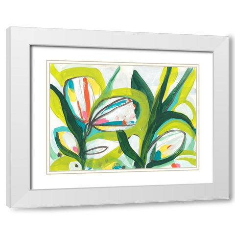 Tropical Tones I White Modern Wood Framed Art Print with Double Matting by Vess, June Erica
