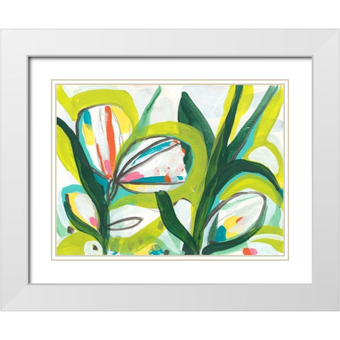 Tropical Tones I White Modern Wood Framed Art Print with Double Matting by Vess, June Erica