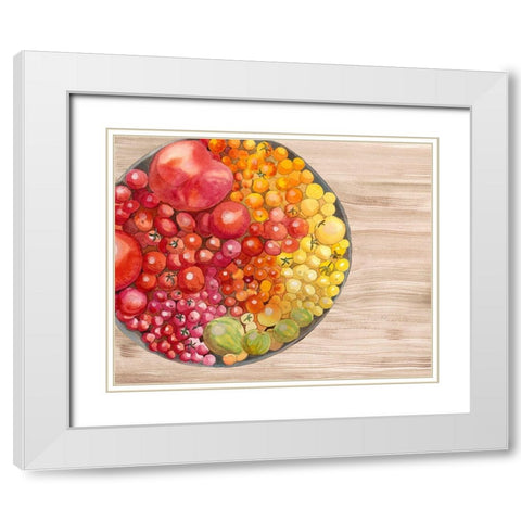 Bowls of Fruit I White Modern Wood Framed Art Print with Double Matting by Ludwig, Alicia