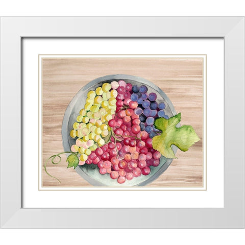 Bowls of Fruit II White Modern Wood Framed Art Print with Double Matting by Ludwig, Alicia