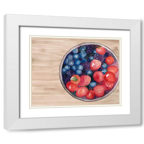 Bowls of Fruit III White Modern Wood Framed Art Print with Double Matting by Ludwig, Alicia