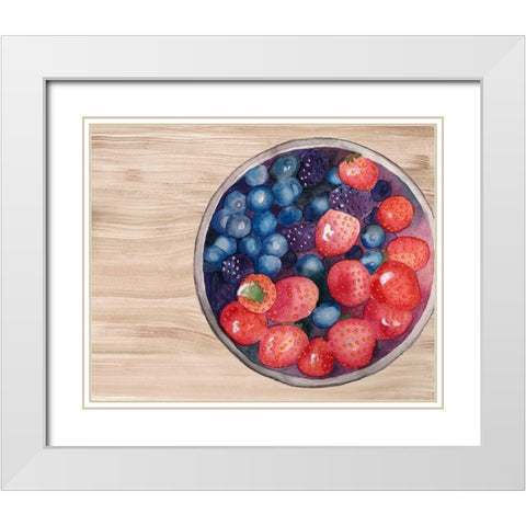 Bowls of Fruit III White Modern Wood Framed Art Print with Double Matting by Ludwig, Alicia