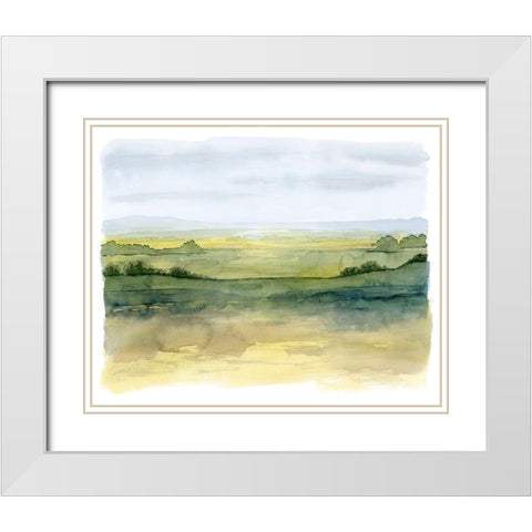 Golden Strata I White Modern Wood Framed Art Print with Double Matting by Popp, Grace