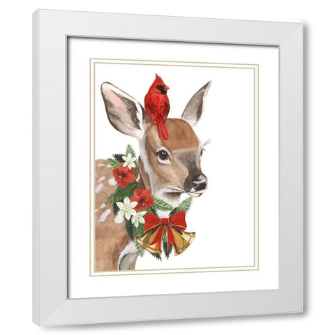 Yuletide Darling I White Modern Wood Framed Art Print with Double Matting by Popp, Grace