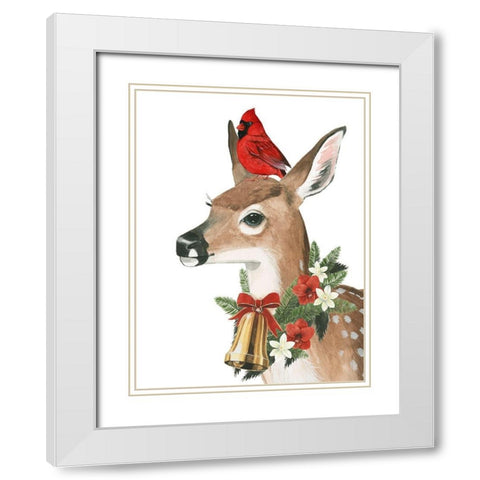 Yuletide Darling II White Modern Wood Framed Art Print with Double Matting by Popp, Grace
