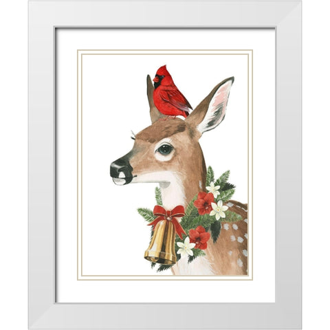 Yuletide Darling II White Modern Wood Framed Art Print with Double Matting by Popp, Grace