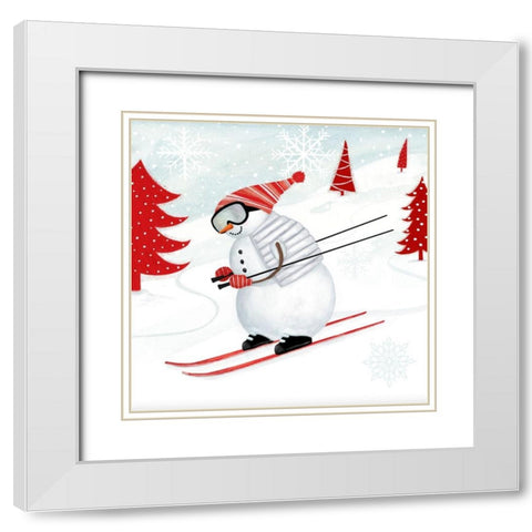 Snow Day II White Modern Wood Framed Art Print with Double Matting by Borges, Victoria