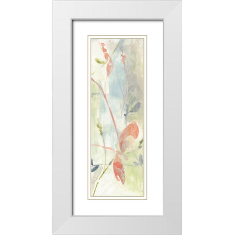 Obscured Flowers II White Modern Wood Framed Art Print with Double Matting by Goldberger, Jennifer