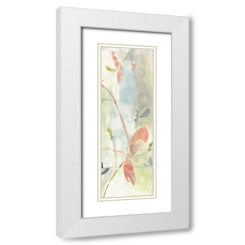 Obscured Flowers II White Modern Wood Framed Art Print with Double Matting by Goldberger, Jennifer