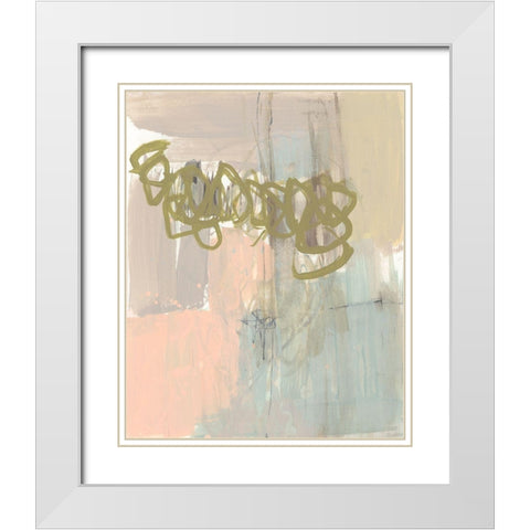 Sweet Scribble II White Modern Wood Framed Art Print with Double Matting by Goldberger, Jennifer